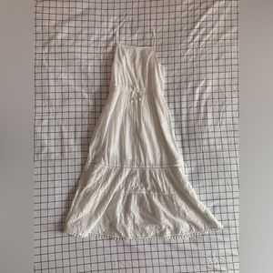 Long White Beautiful Detailed Dress for Girls